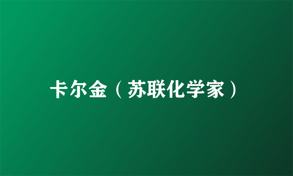 卡尔金（苏联化学家）