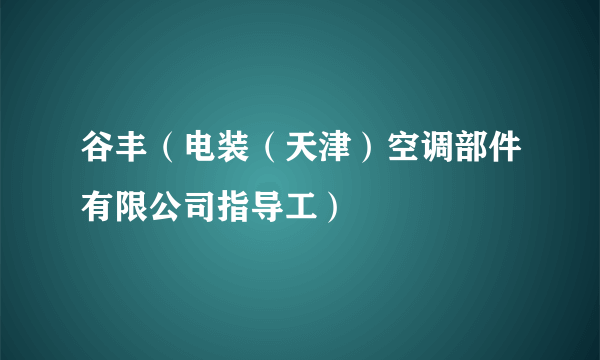 谷丰（电装（天津）空调部件有限公司指导工）