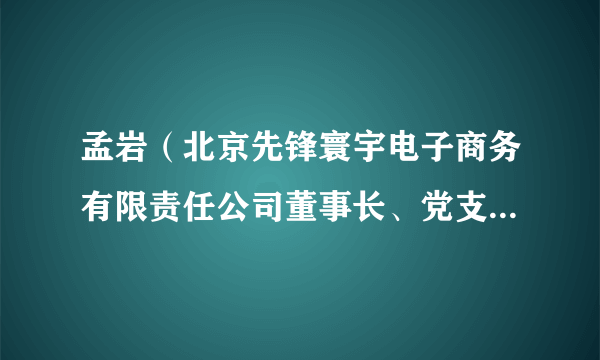 孟岩（北京先锋寰宇电子商务有限责任公司董事长、党支部书记）