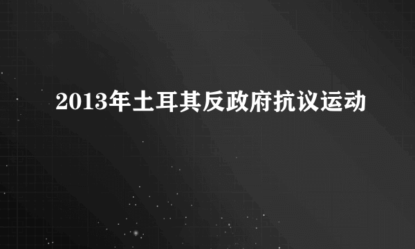 2013年土耳其反政府抗议运动