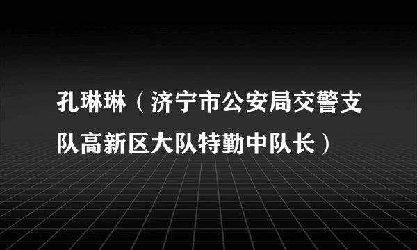 孔琳琳（济宁市公安局交警支队高新区大队特勤中队长）