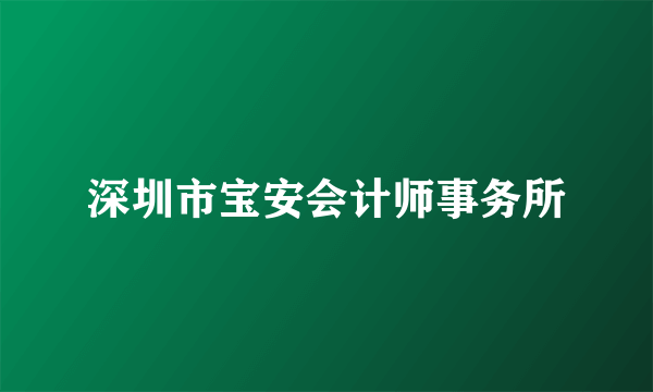 深圳市宝安会计师事务所