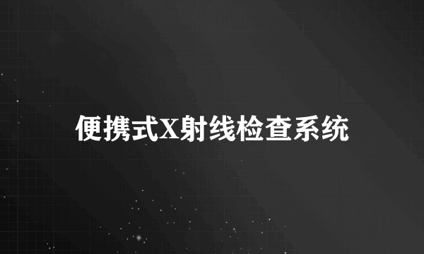 便携式X射线检查系统