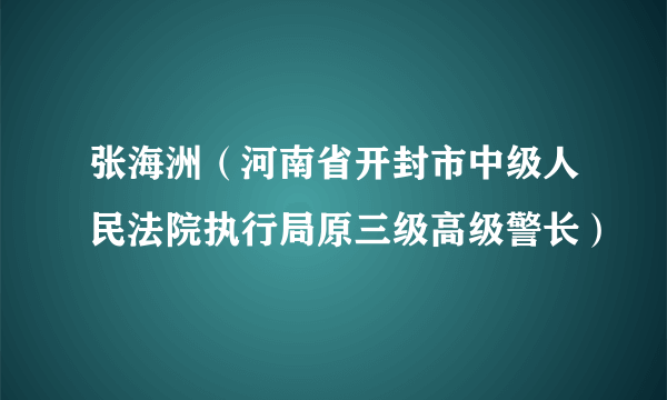 张海洲（河南省开封市中级人民法院执行局原三级高级警长）