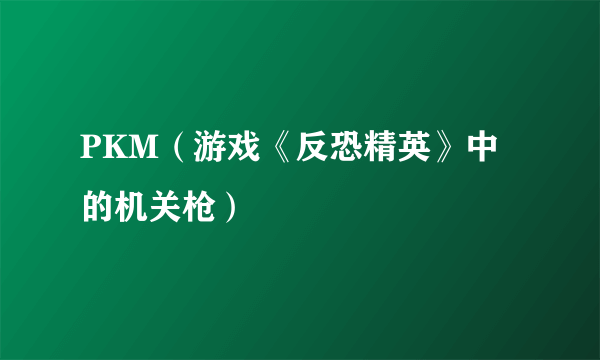 PKM（游戏《反恐精英》中的机关枪）