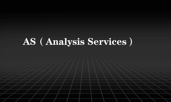 AS（Analysis Services）