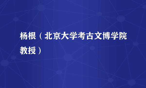 杨根（北京大学考古文博学院教授）