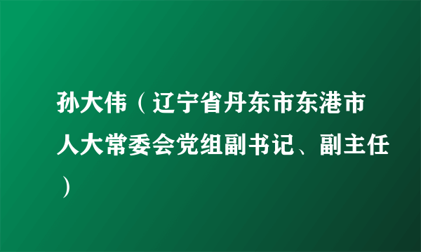 孙大伟（辽宁省丹东市东港市人大常委会党组副书记、副主任）