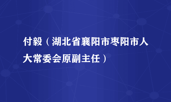 付毅（湖北省襄阳市枣阳市人大常委会原副主任）