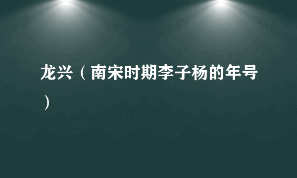 龙兴（南宋时期李子杨的年号）