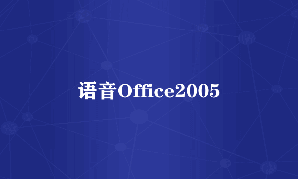 语音Office2005