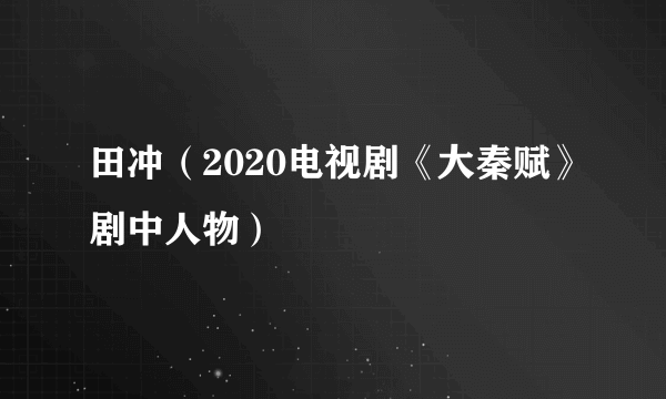 田冲（2020电视剧《大秦赋》剧中人物）