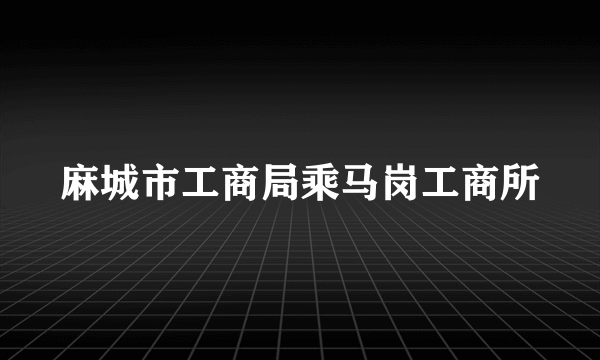 麻城市工商局乘马岗工商所