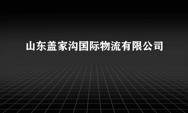 山东盖家沟国际物流有限公司