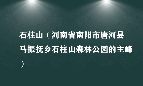 石柱山（河南省南阳市唐河县马振抚乡石柱山森林公园的主峰）