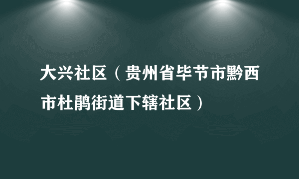 大兴社区（贵州省毕节市黔西市杜鹃街道下辖社区）