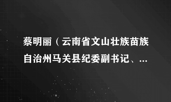 蔡明丽（云南省文山壮族苗族自治州马关县纪委副书记、县监委副主任）