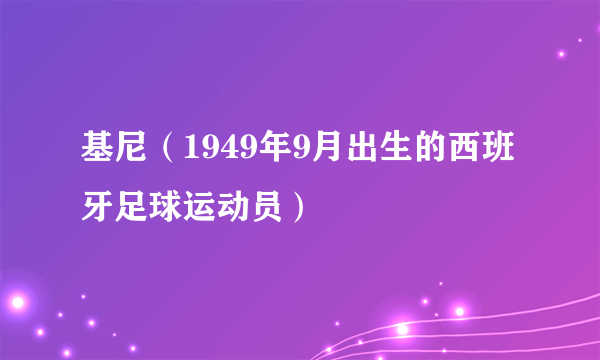 基尼（1949年9月出生的西班牙足球运动员）