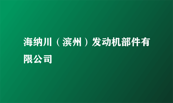 海纳川（滨州）发动机部件有限公司