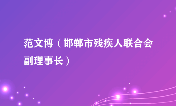 范文博（邯郸市残疾人联合会副理事长）