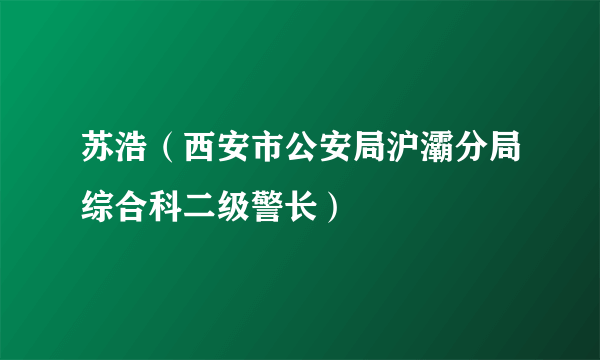 苏浩（西安市公安局沪灞分局综合科二级警长）