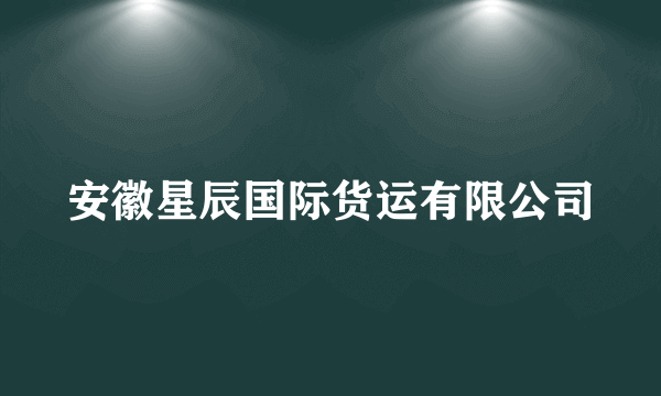 安徽星辰国际货运有限公司