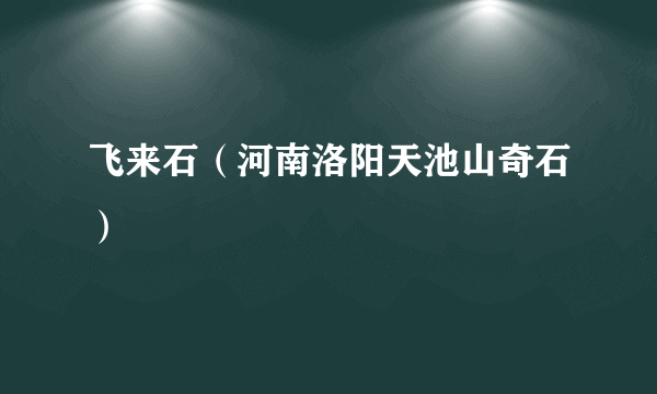 飞来石（河南洛阳天池山奇石）