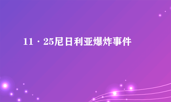 11·25尼日利亚爆炸事件