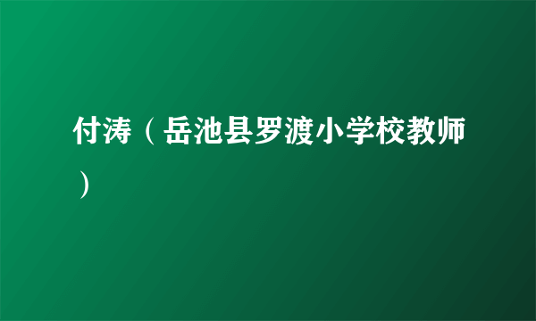 付涛（岳池县罗渡小学校教师）