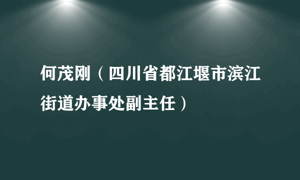 何茂刚（四川省都江堰市滨江街道办事处副主任）