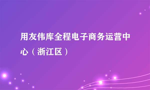 用友伟库全程电子商务运营中心（浙江区）