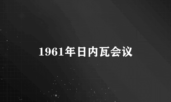 1961年日内瓦会议