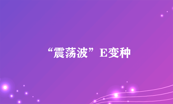 “震荡波”E变种