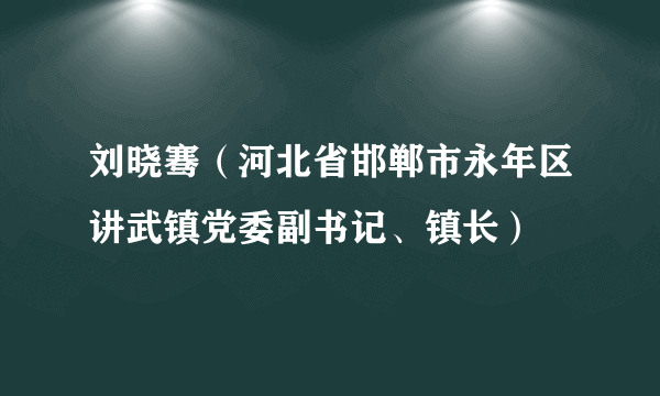 刘晓骞（河北省邯郸市永年区讲武镇党委副书记、镇长）