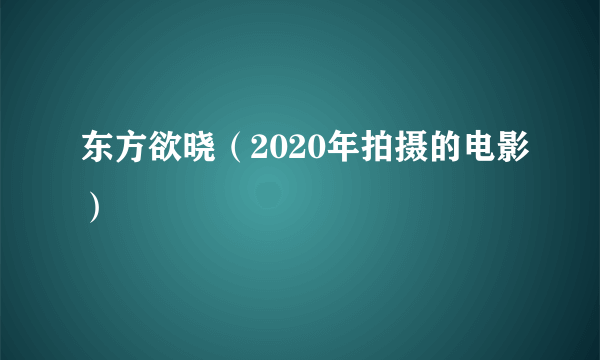 东方欲晓（2020年拍摄的电影）