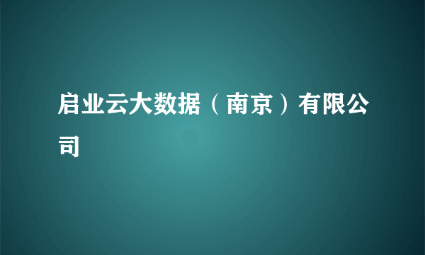 启业云大数据（南京）有限公司