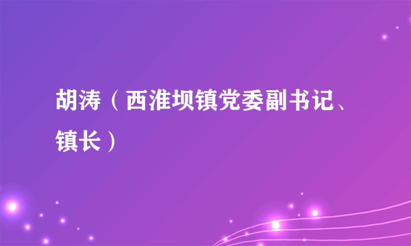 胡涛（西淮坝镇党委副书记、镇长）