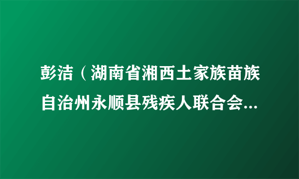 彭洁（湖南省湘西土家族苗族自治州永顺县残疾人联合会原党组书记、理事长）