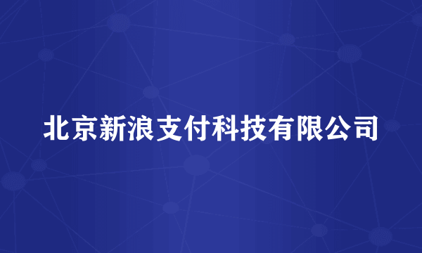 北京新浪支付科技有限公司