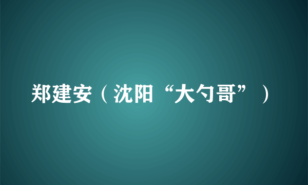 郑建安（沈阳“大勺哥”）