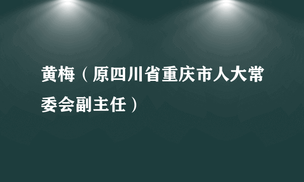 黄梅（原四川省重庆市人大常委会副主任）