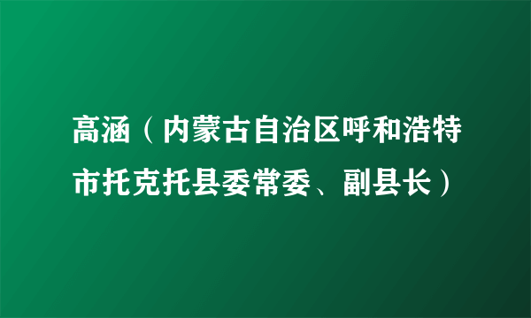 高涵（内蒙古自治区呼和浩特市托克托县委常委、副县长）