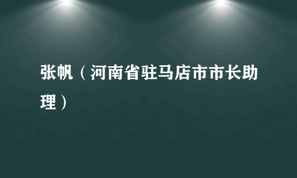 张帆（河南省驻马店市市长助理）