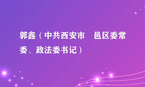 郭鑫（中共西安市鄠邑区委常委、政法委书记）