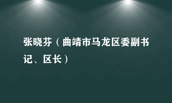 张晓芬（曲靖市马龙区委副书记、区长）