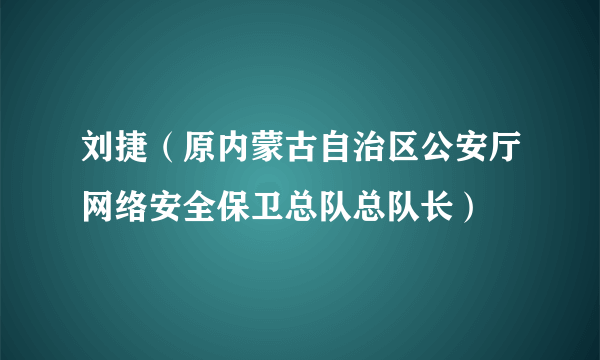 刘捷（原内蒙古自治区公安厅网络安全保卫总队总队长）