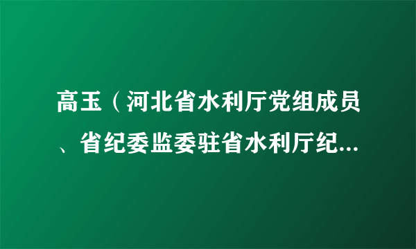 高玉（河北省水利厅党组成员、省纪委监委驻省水利厅纪检监察组组长）