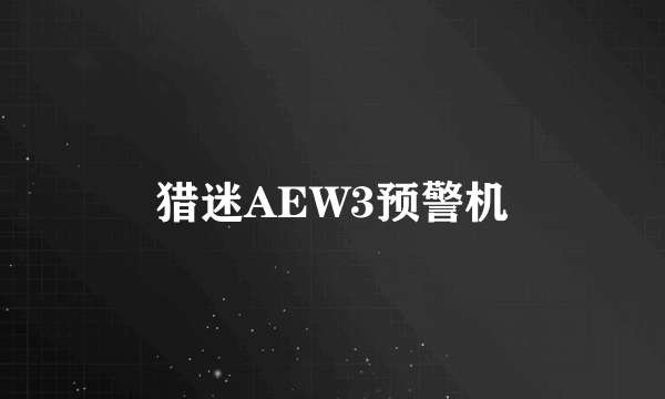 猎迷AEW3预警机