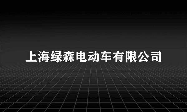 上海绿森电动车有限公司