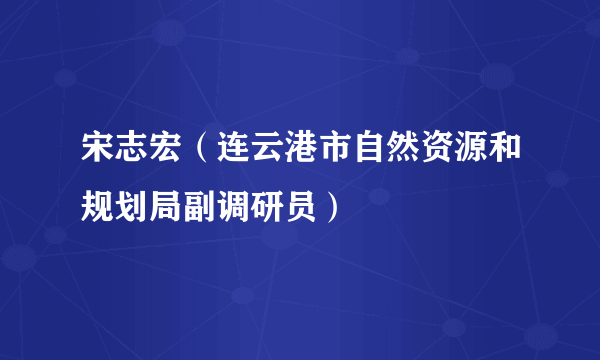 宋志宏（连云港市自然资源和规划局副调研员）